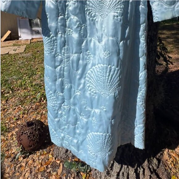 Queen! Nordstrom 80s Silky Quilted Robe Long Elegant satin, Pockets, Small VTG - Picture 6 of 9